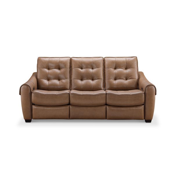 Abbyson Home Bemelman Camel Top Grain Leather Power Reclining Sofa